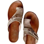 Damen Bequeme Zehentrenner-Sandalen mit verstellbarem Riemen und anatomischem Fußbett R&B