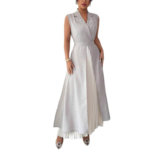Damen Elegantes Kleid mit plissierten Details R&B
