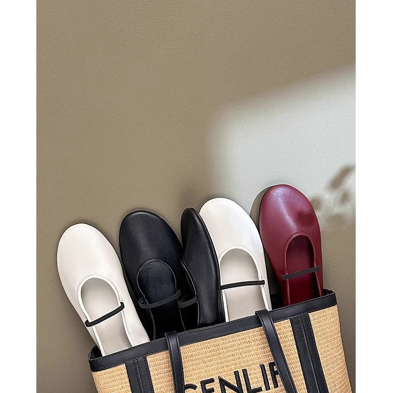 Damen feine Ballerinas mit elastischem Fesselband R&B