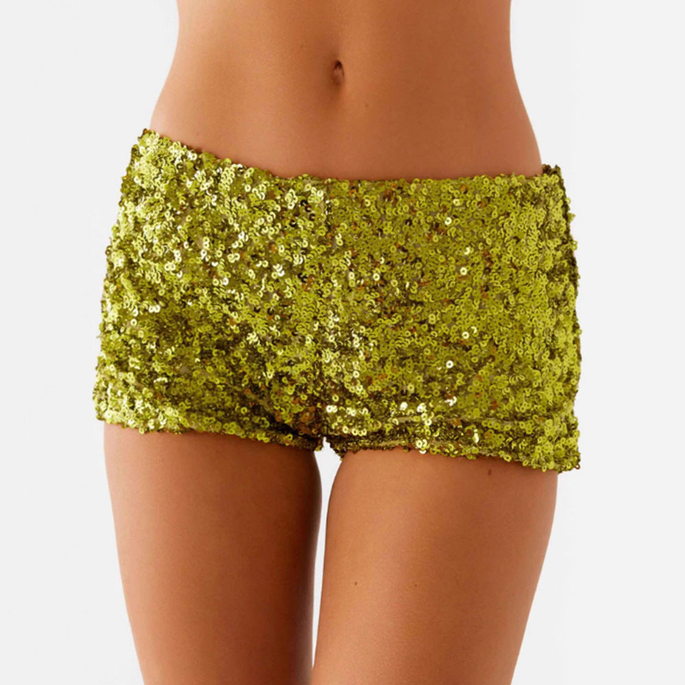 Damen Glitzernde Shorts mit angesagtem Schnitt und elastischem Bund R&B