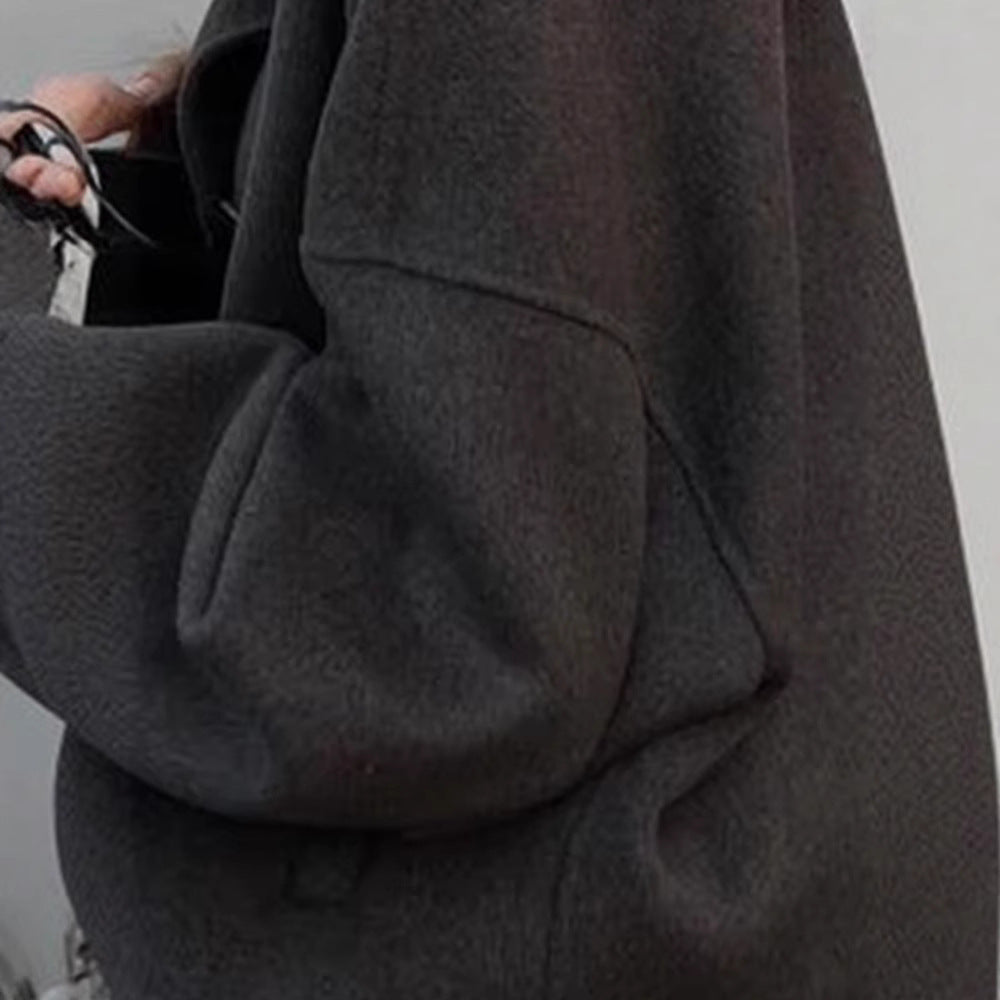 Damen Modische Oversized Jacke aus hochwertigem Wollgemisch R&B