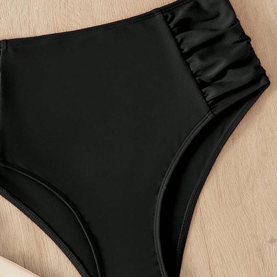 Damen Hohe Taille Bikinihose mit Rüschendesign R&B