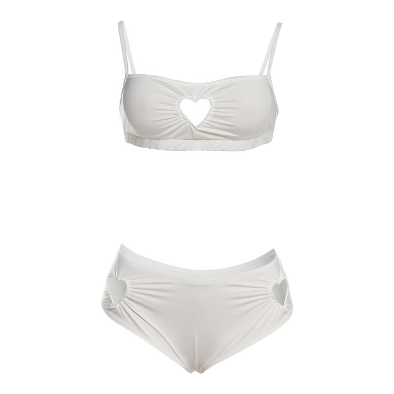 Damen Zweiteiliges Bikiniset mit Herz-Ausschnitten und Rüschen R&B