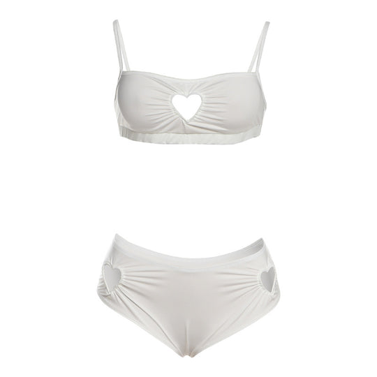 Damen Zweiteiliges Bikiniset mit Herz-Ausschnitten und Rüschen R&B