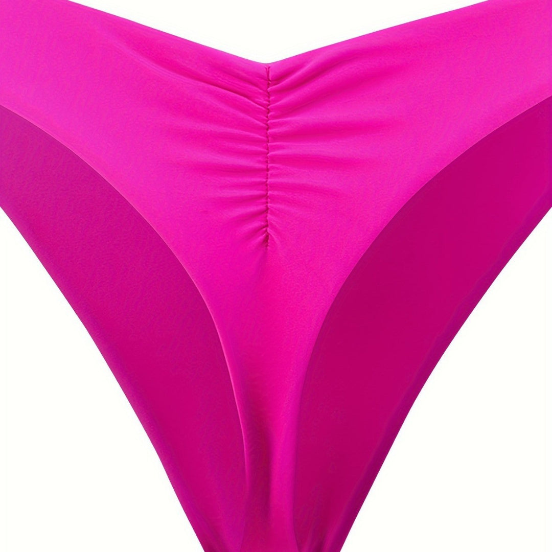 Damen Bikini-Höschen mit seitlichen Rüschendetails und hohem Schnitt R&B