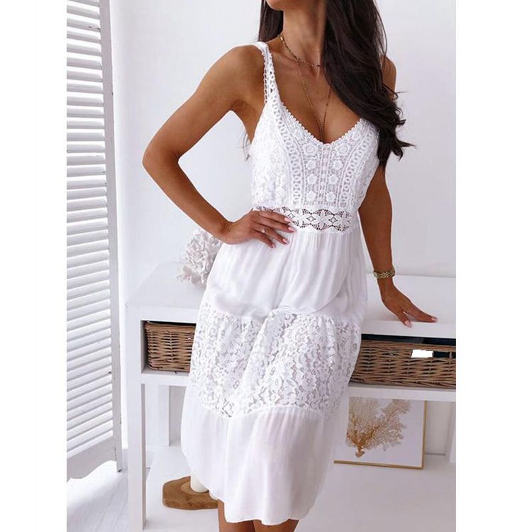 Damen Sommerkleid mit eleganten Spitzenakzenten und luftiger Passform R&B