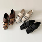 Damen Modische Ballerina-Schuhe mit dekorativen Metallic-Details R&B