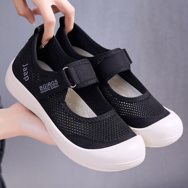 Damen Bequeme Freizeit-Sandalen mit verstellbarem Klettverschluss und atmungsaktivem Obermaterial