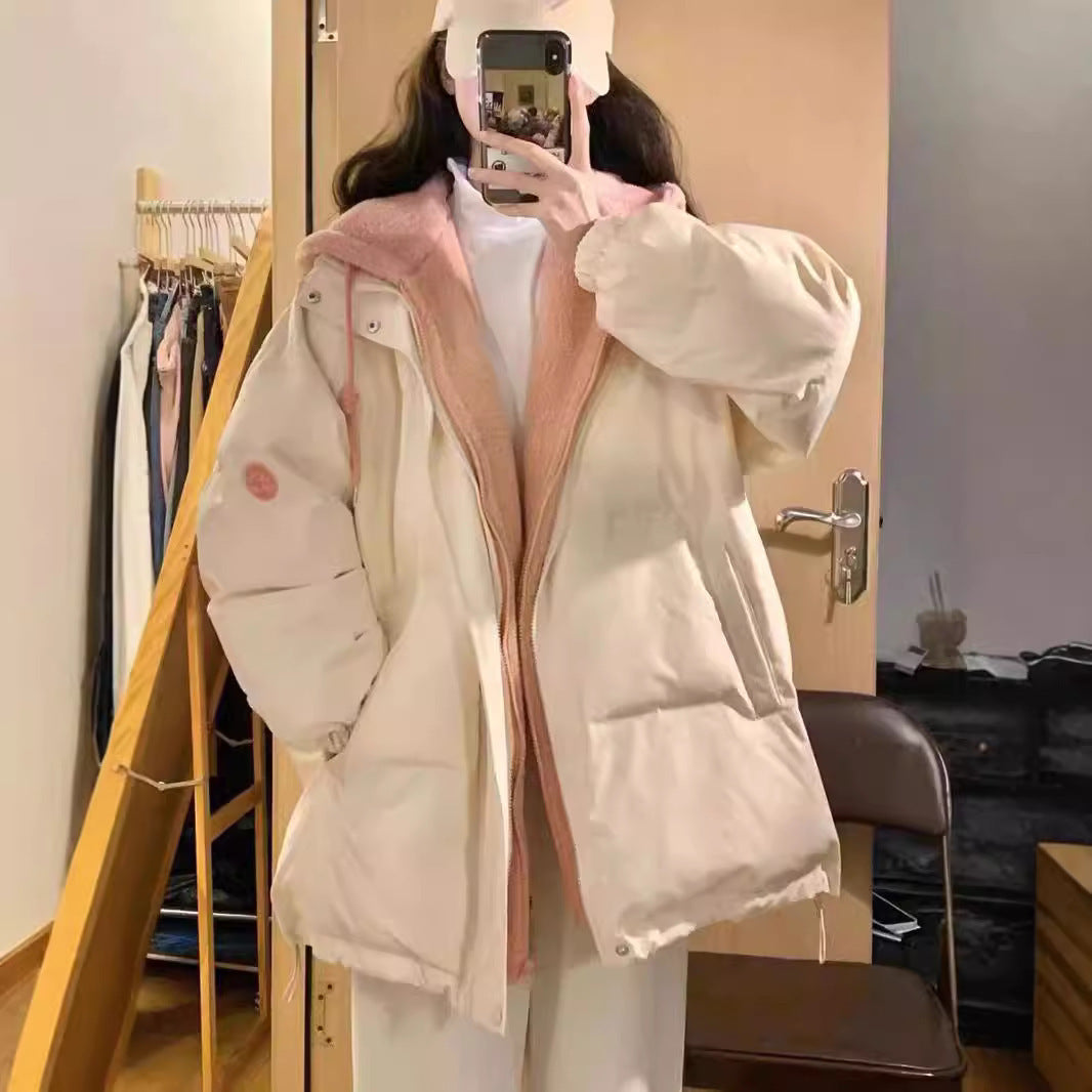 Damen gesteppte Winterjacke mit wärmendem Fleece-Innenfutter und praktischem Kapuzenkragen