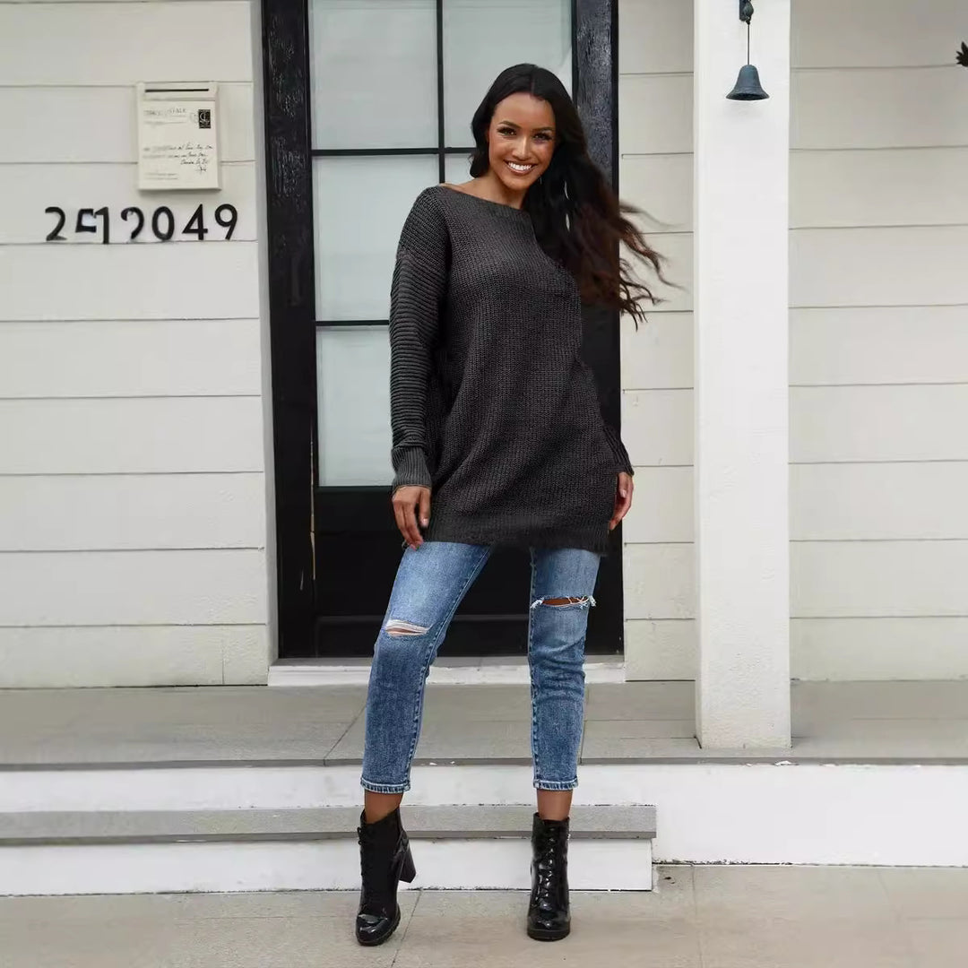 Damen Oversized Strickpullover mit weichem Strukturmuster R&B