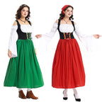 Damen nan RenaissancR&Bauernkleid mit geschnürtem Mieder, schulterfreiem Carmen-Oberteil und weitem Rock R&B