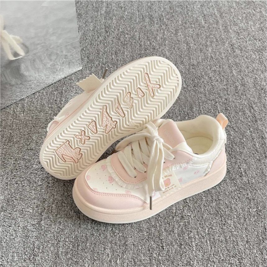 Damen Sportliche Sneaker mit niedlichem Tiermotiv und elastischen Schnürsenkeln