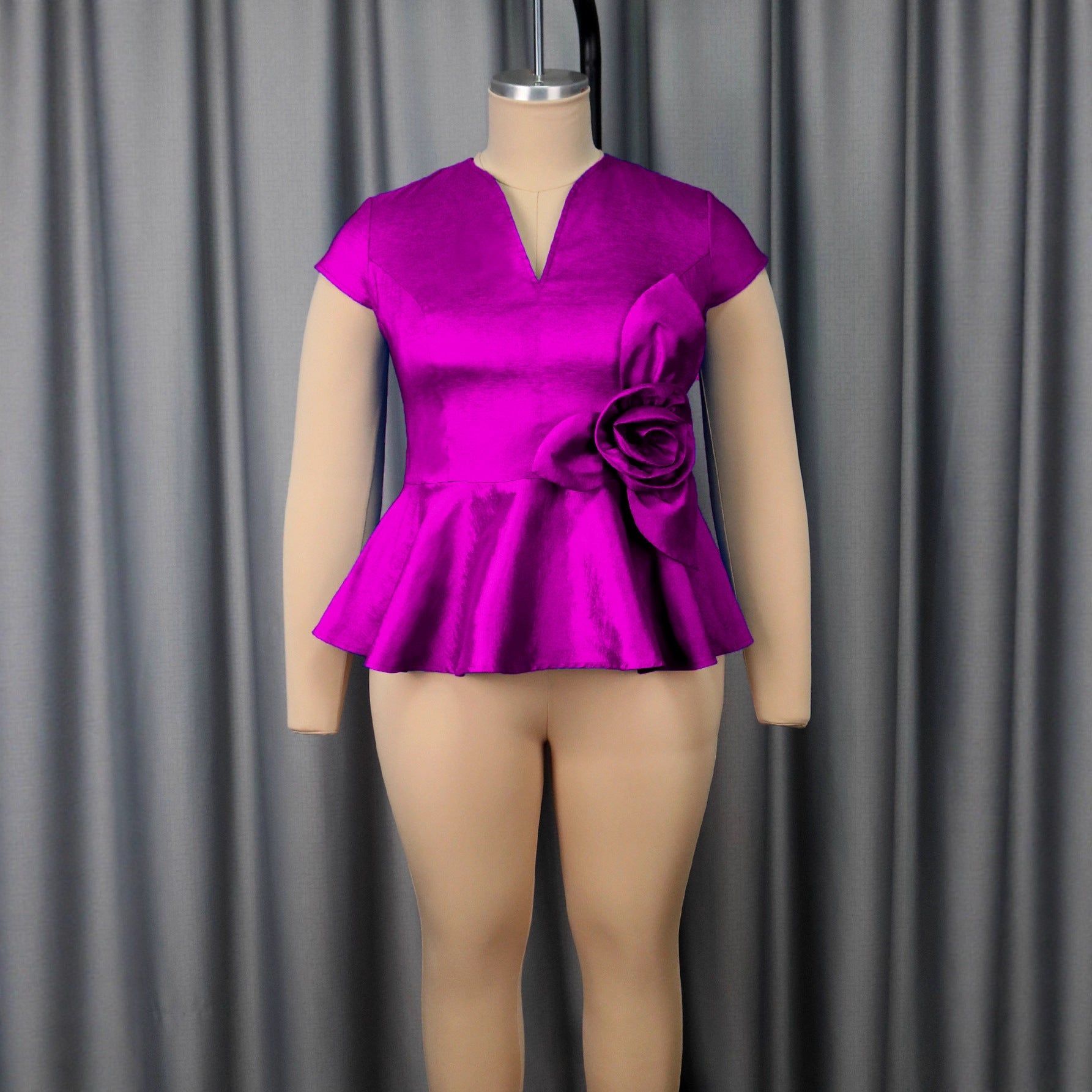 Damen elegantes Peplum-Oberteil mit floralem Detail R&B