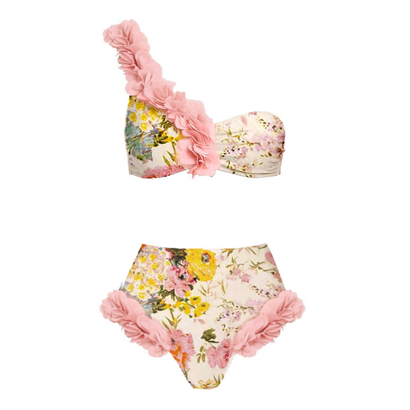 Damen Badeanzug mit floralem Design und schicker Wickelhose R&B