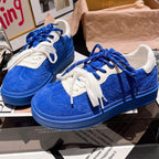 Damen modische Sneakers mit geflochtenem Obermaterial und kontrastierenden Schnürsenkeln R&B