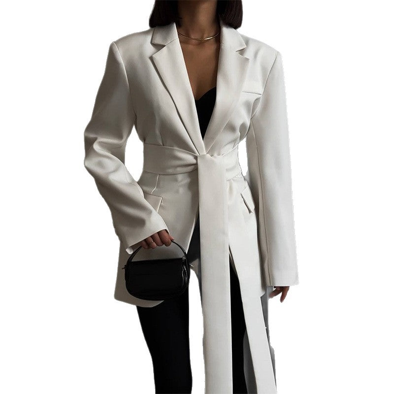 Damen eleganter Blazer mit Taillengürtel R&B