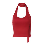 Damen elegantes Haltertop mit verspieltem Krawatten-Design R&B