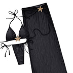 Damen Bikiniset mit transparentem Strandüberwurf
