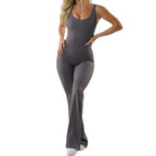 Damen Sportlicher Flared Jumpsuit mit weichem Material R&B