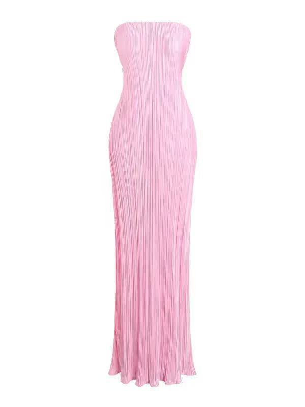 Damen figurbetontes Strapless-Kleid mit floralen Elementen R&B