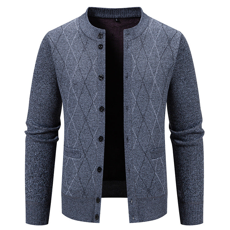 Herren Strickjacke mit modernem Rautenmuster R&B