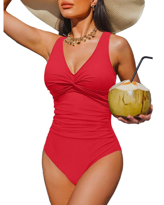 Damen Eleganter Einteiler Badeanzug mit modischem Twist R&B