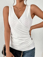 Damen Wickeloberteil mit dekorativem Knopfdetail und trendiger Strickstruktur R&B