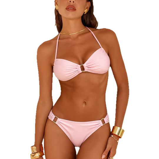 Damen Bandeau-Bikini mit schimmernden Details R&B