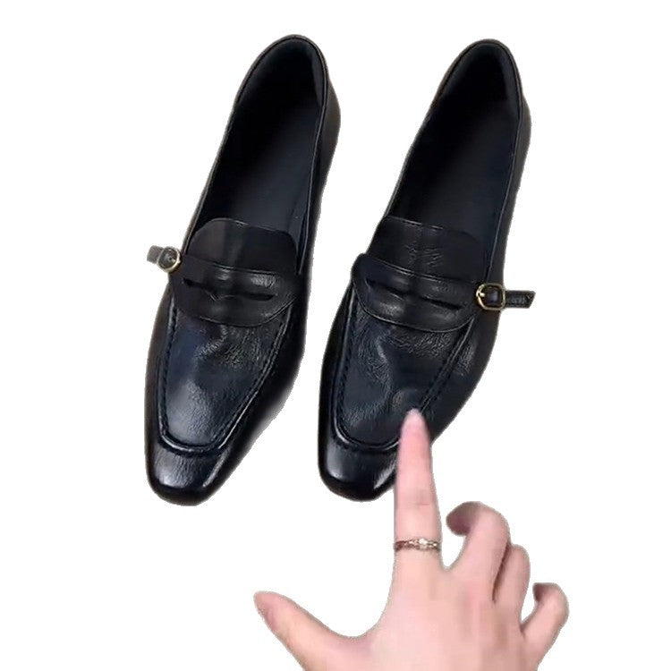 Damen elegante Loafers mit modischer Schnallenverzierung
