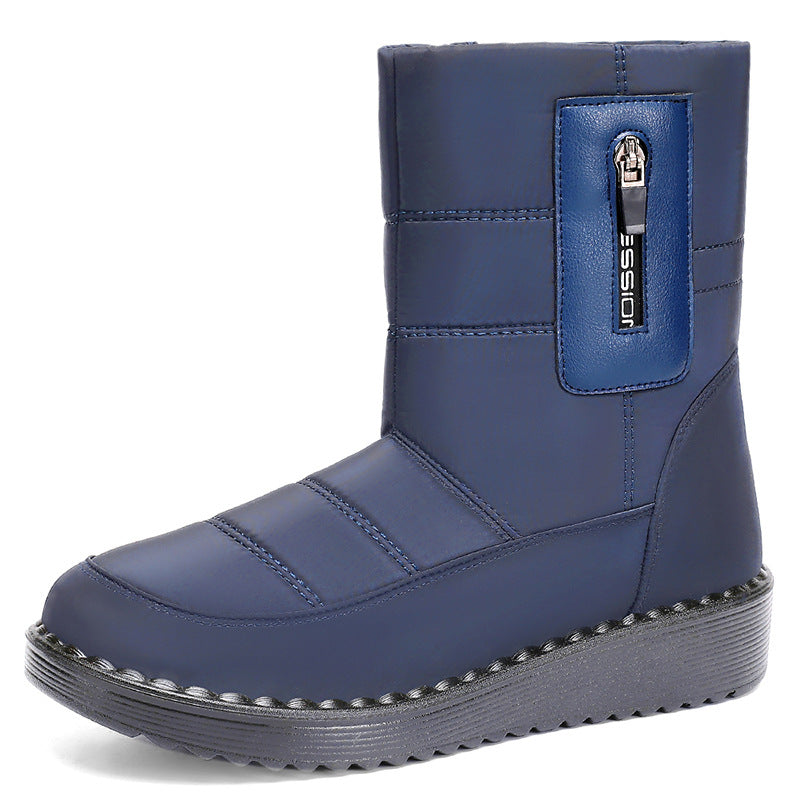 Damen Gefütterte Winterstiefel mit rutschfester Sohle und modischem Reißverschluss