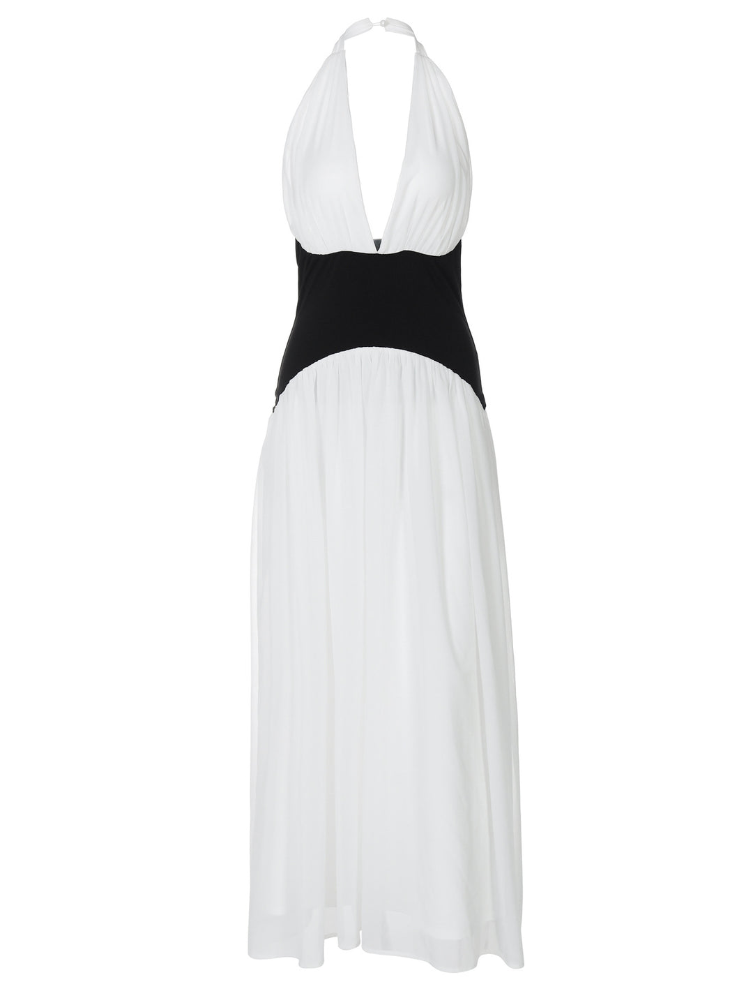 Damen Maxikleid mit tiefem V-Ausschnitt und elegantem Wickel-Design R&B