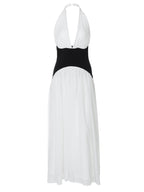 Damen Maxikleid mit tiefem V-Ausschnitt und elegantem Wickel-Design R&B