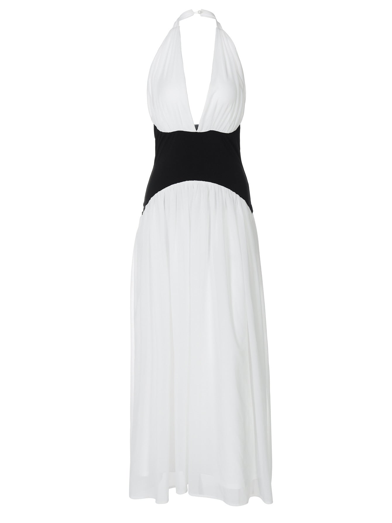 Damen Maxikleid mit tiefem V-Ausschnitt und elegantem Wickel-Design R&B