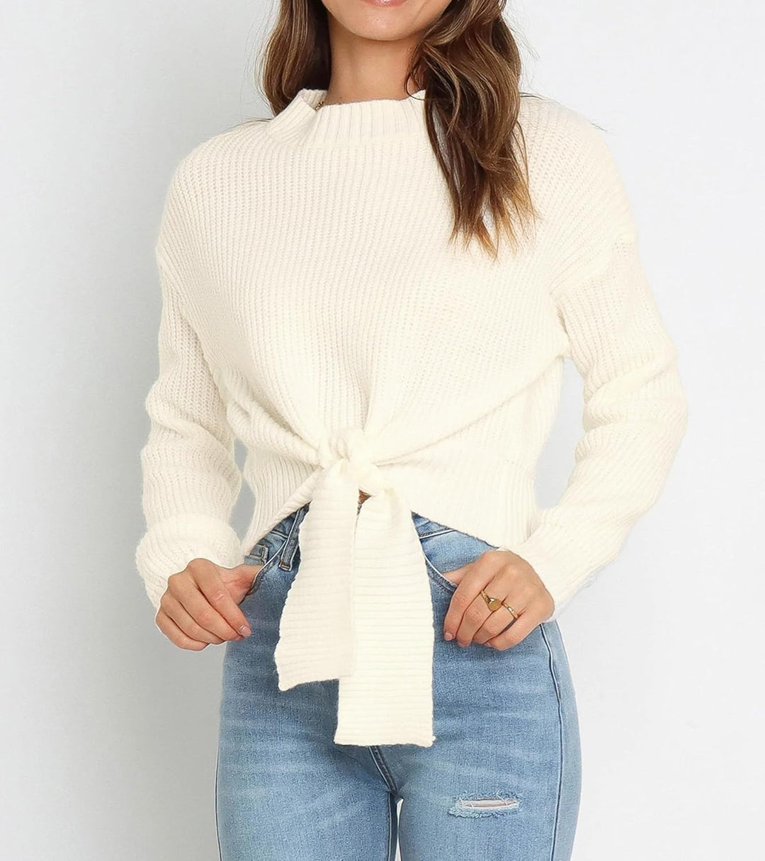 Damen modischer Pullover mit variabler Knöchelbindung R&B