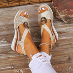 Damen Wedge-Sandalen mit modischem Riemendesign und komfortablem Fußbett R&B