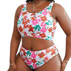 Damen Bikini-Set mit cropped Oberteil und hohem Bund R&B
