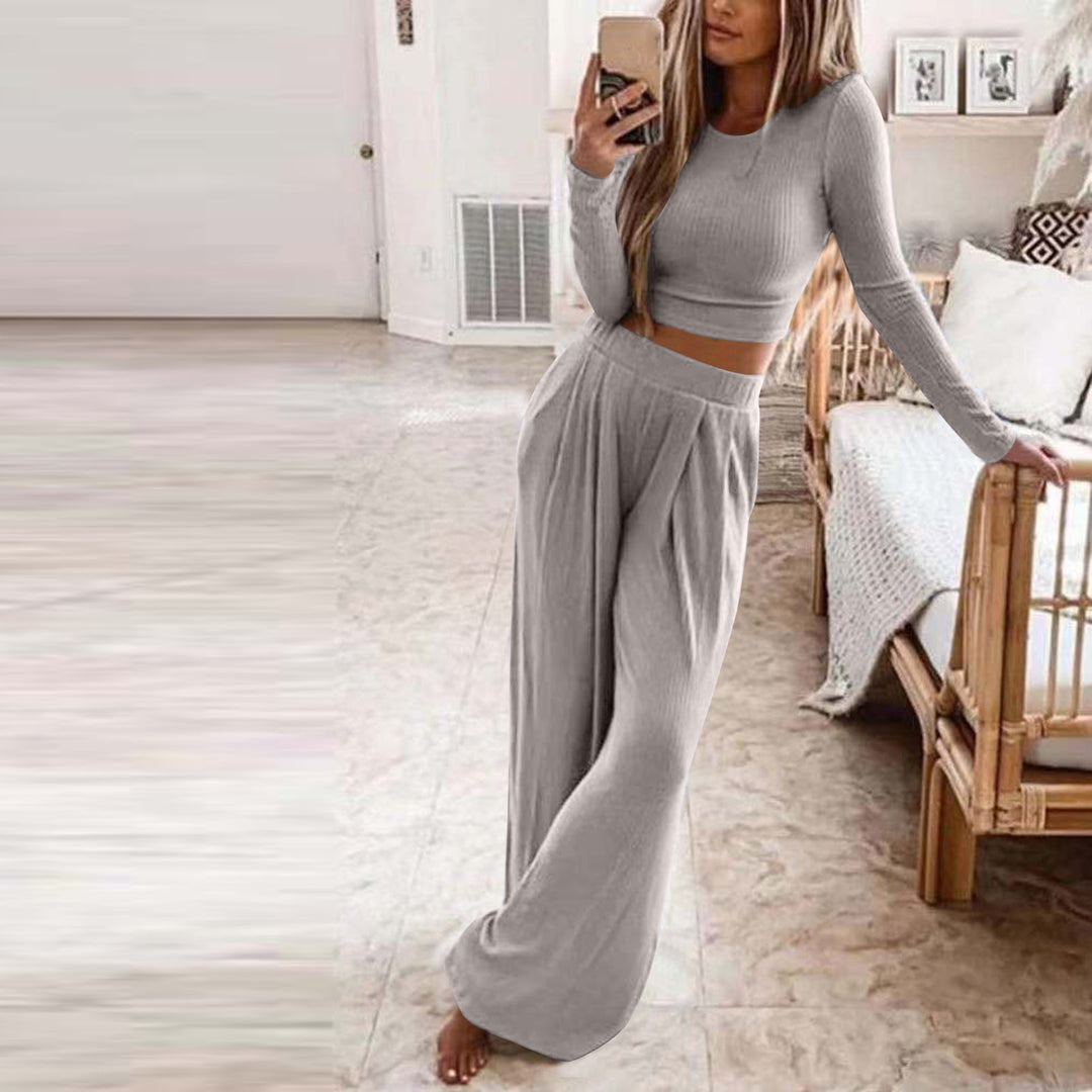 Damen elegante Freizeitanzug mit langen Ärmeln und weitem Schnitt R&B