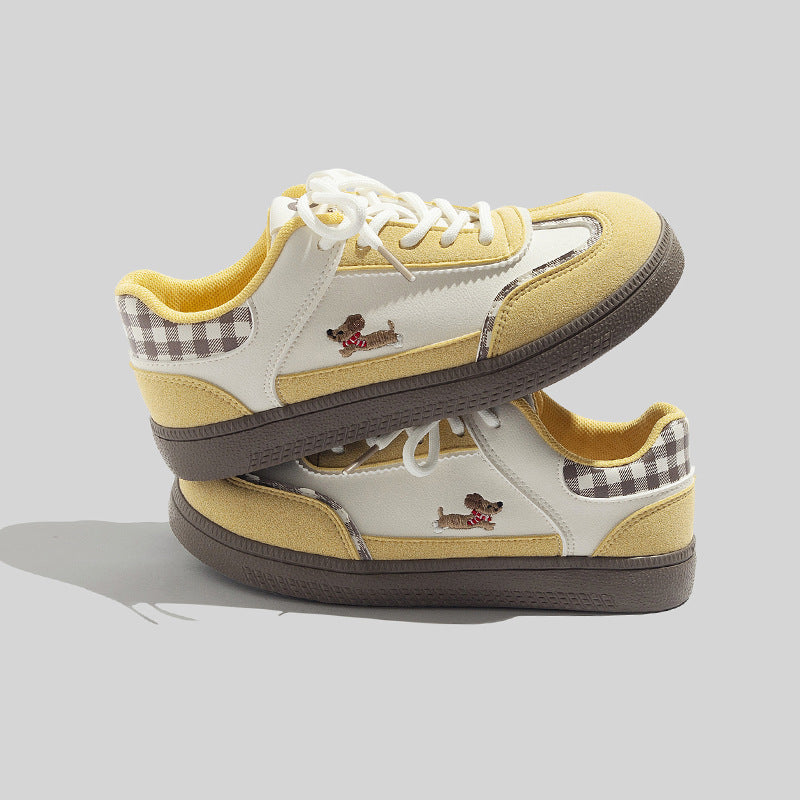 Damen modische Sneakers mit verspieltem Hunde-Design und bequemer Dämpfung
