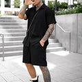 Herren lässiges Kurzarmhemd mit stylischem Schnitt und dazu passenden Shorts R&B