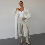 Damen eleganter Bouclé-Mantel R&B