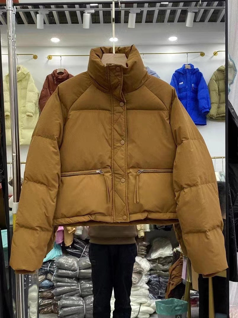 Damen gesteppte Winterjacke mit hohem Kragen und praktischen Taschen R&B