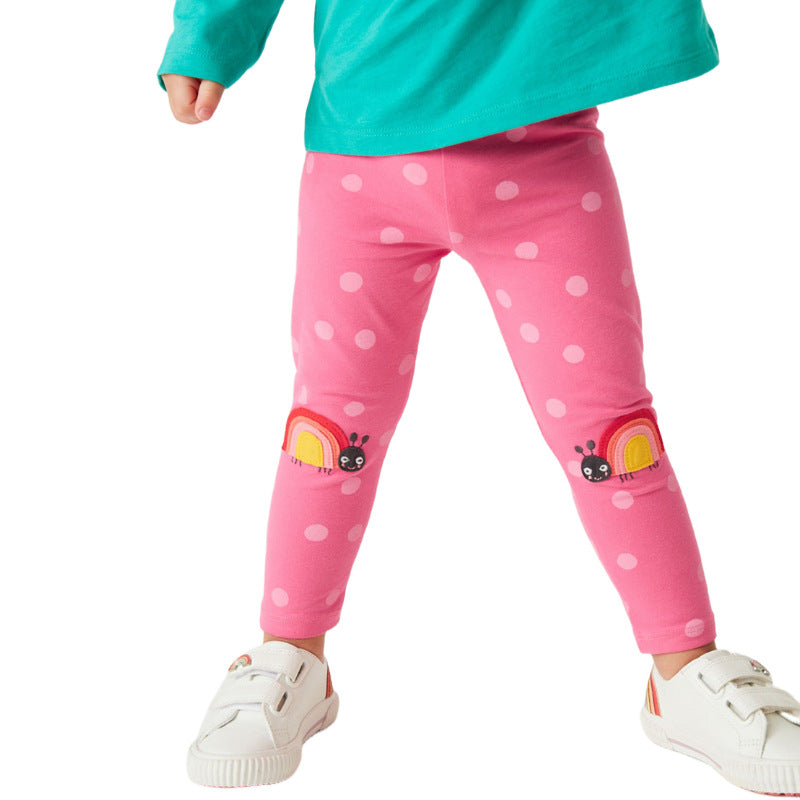 Mädchen Leggings mit fröhlichem Schnecken- und Punkten-Motiv R&B