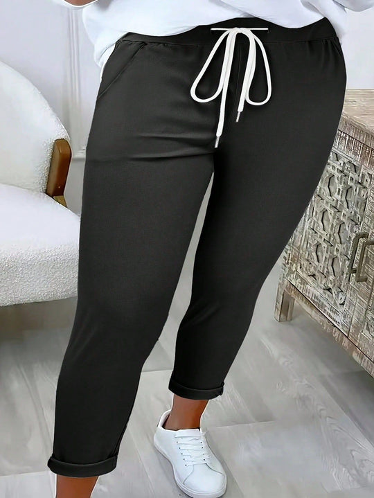Damen Freizeithose mit elastischem Bund und Kordelzug R&B