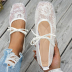 Damen elegante Ballerinas mit floralen Applikationen und rutschfester Sohle R&B