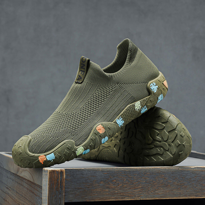 Damen Atmungsaktive Slip-On Sportschuhe mit rutschfester Gummisohle und elastischem Strickmaterial R&B