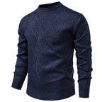 Herren Feiner Strickpullover mit strukturiertem Zopfmuster und Rundhalsausschnitt R&B