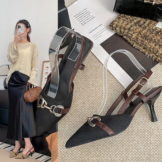 Damen Slingback-Pumps mit modischen Transparentriemen und elegantem Absatz R&B