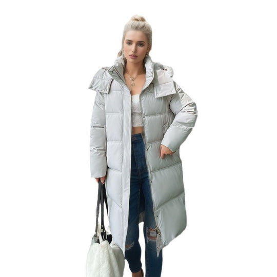 Damen langärmliger Puffer-Mantel mit isolierender Fütterung und verstellbarer Kapuze R&B