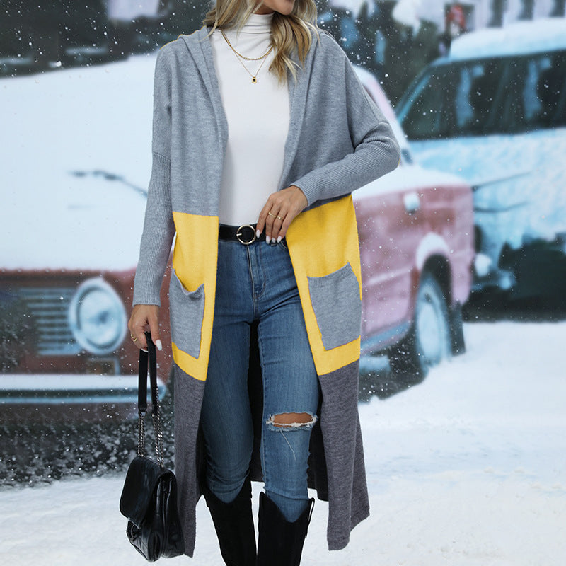 Damen lässiger Kapuzencardigan R&B