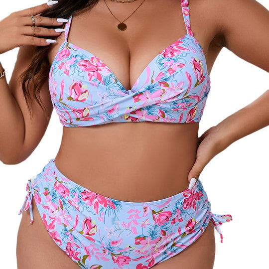 Damen Triangel-Bikini-Set mit rüschenbedecktem Höschen R&B